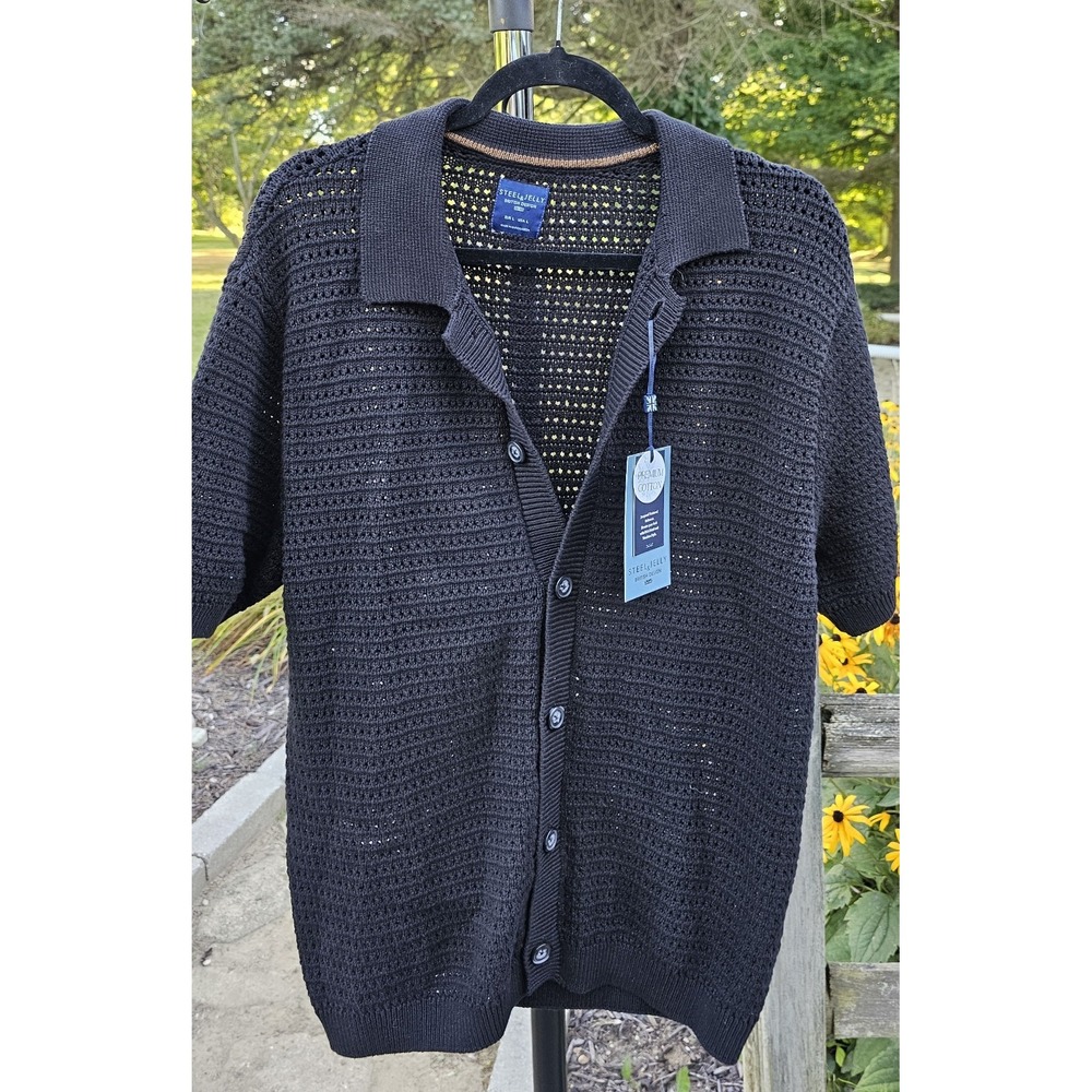 Steel & Jelly Jacquard Textured Shirt Premium Cotton British Design Sz. L  NWT - Picture 5 of 12